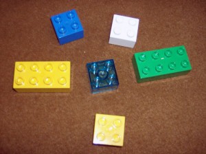 Six blank blocks: a plastic Nun, waiting for Ptah's creative urge!