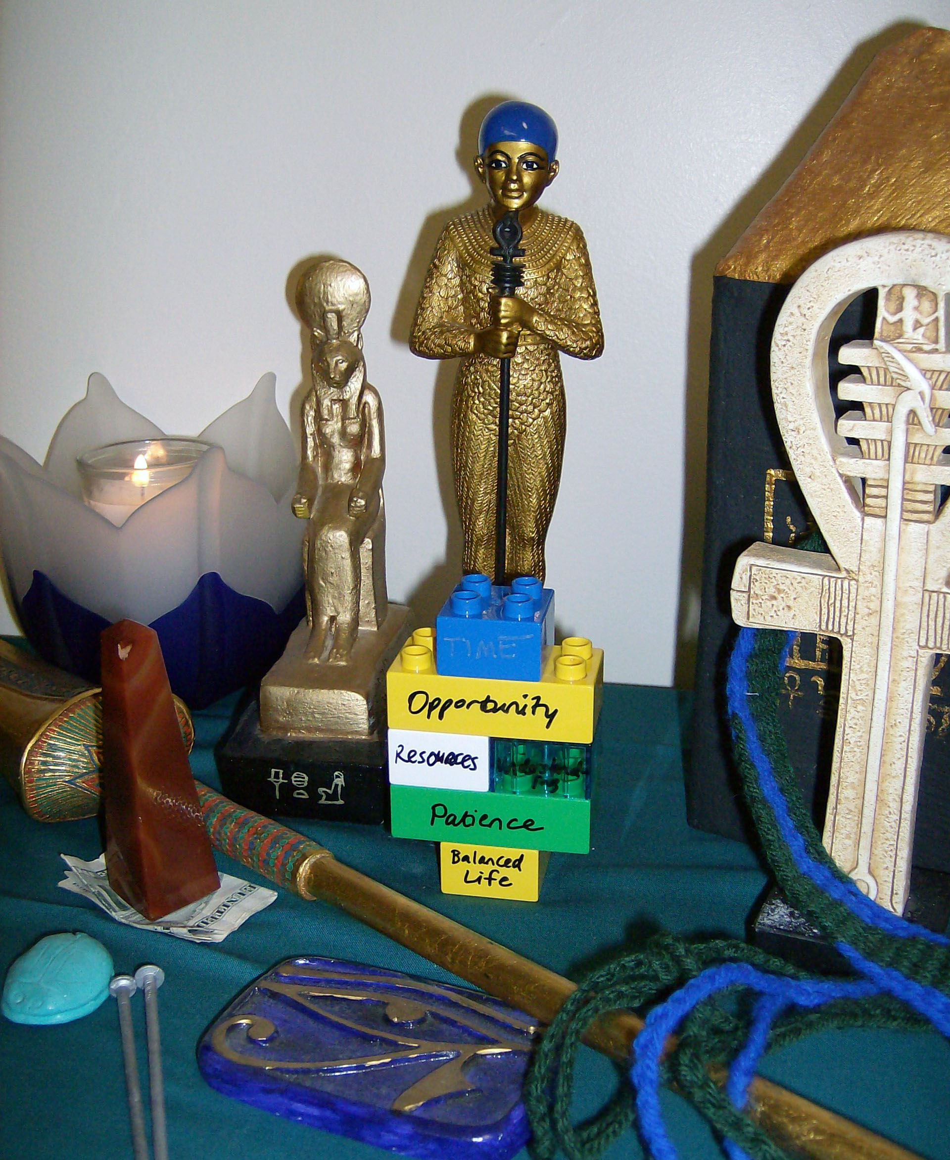 My Ptah Heka sitting on Ptah's altar.